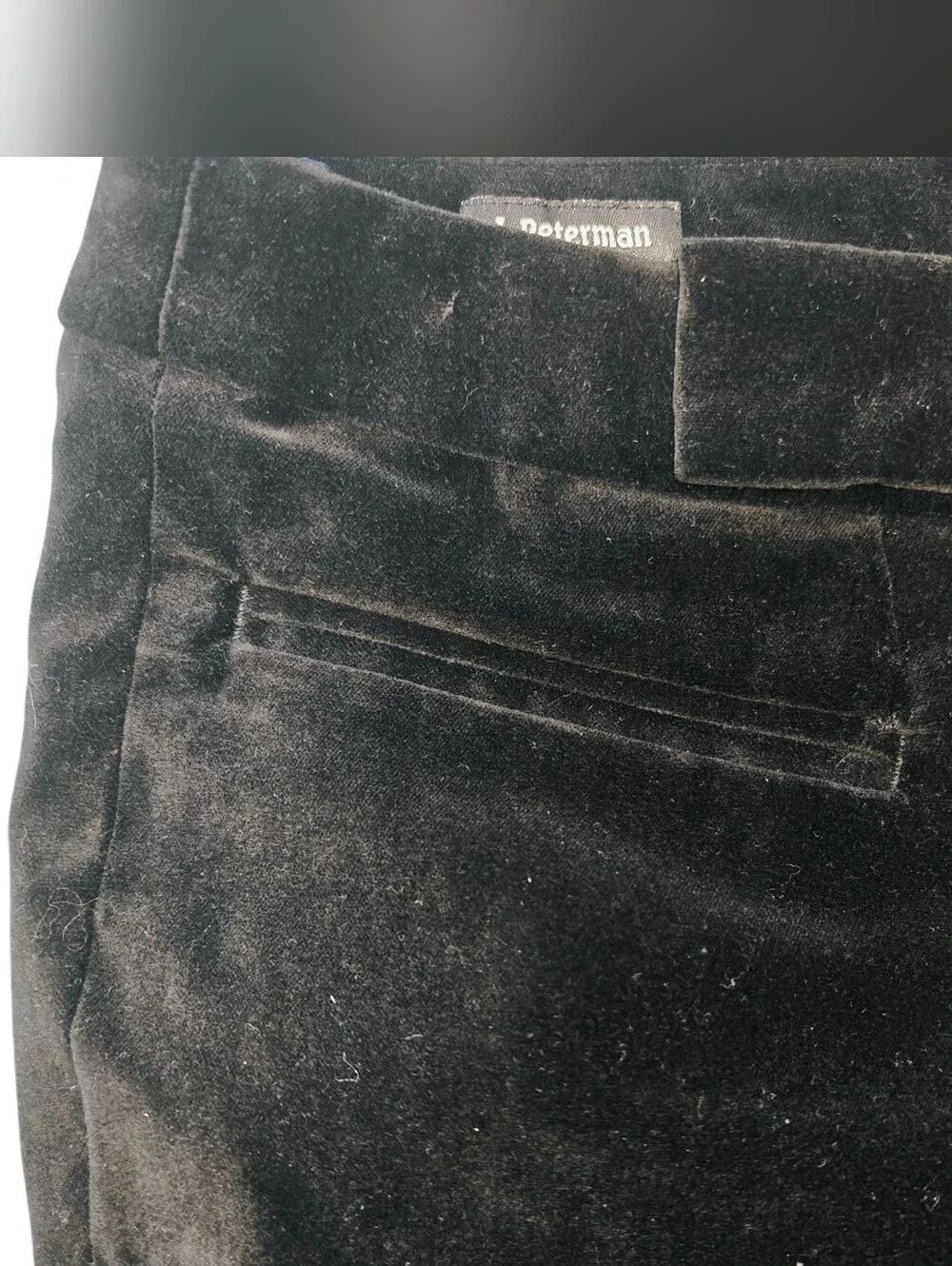 J.peterman Black Velvet Straight Leg Women's Pants Size 8